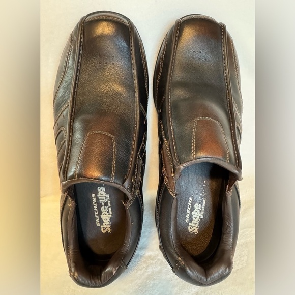 Skechers Men's Brown Leather Rocker Shape-Ups Toning Athletic Shoes Size 10 Wide - Picture 3 of 8